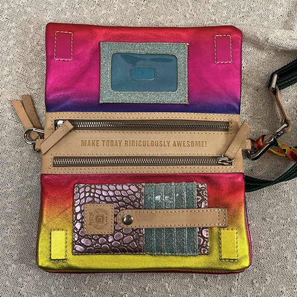 CONSUELA  Anita Uptown Crossbody Purse Luggage Tag & Friendship Bracelet Rainbow - Picture 10 of 12